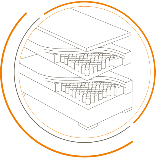 technische Zeichnung eines Boxspringbettes